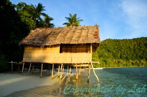 Wooden hut on the beach